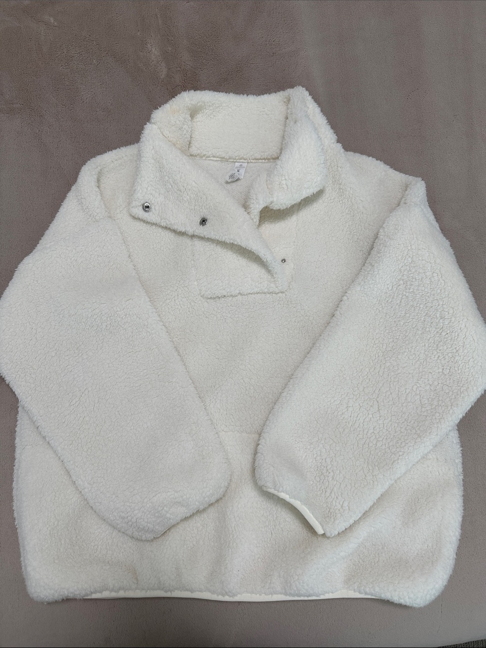 Balance Collection Cream Sherpa Snap-Quarter Pullover